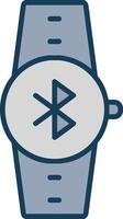 Bluetooth Line Filled Grey Icon vector