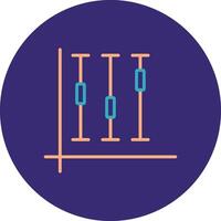 Box Plot Line Two Color Circle Icon vector