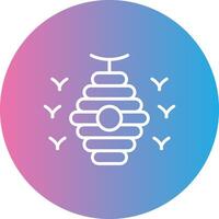 Bee Hive Line Gradient Circle Icon vector