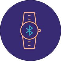 Bluetooth Line Two Color Circle Icon vector