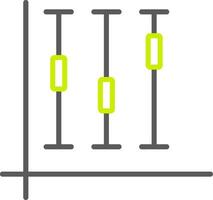 icono de dos colores de línea de diagrama de caja vector