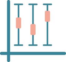 icono de dos colores de glifo de diagrama de caja vector