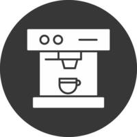 Coffee Machine Glyph Inverted Icon vector