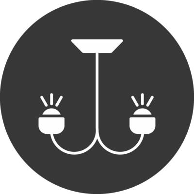 Chandelier Glyph Inverted Icon