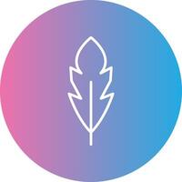 Feather Line Gradient Circle Icon vector