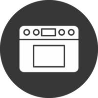 Oven Glyph Inverted Icon vector
