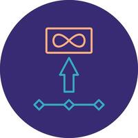 Unlimited Storage Line Two Color Circle Icon vector