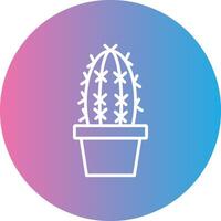 Cactus Line Gradient Circle Icon vector