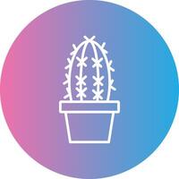 cactus línea degradado circulo icono vector