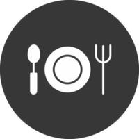 Plates Glyph Inverted Icon vector