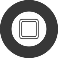 Stop Button Glyph Inverted Icon vector