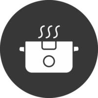 Boiling Glyph Inverted Icon vector