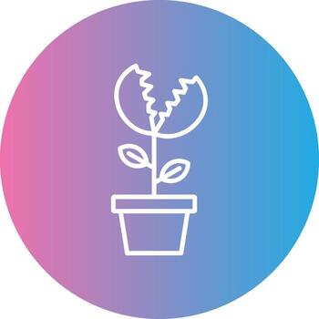 Venus Flytrap Line Gradient Circle Icon vector