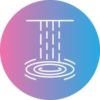 Waterfall Line Gradient Circle Icon vector