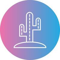 Cactus Line Gradient Circle Icon vector