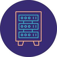 Server Rack Line Two Color Circle Icon vector