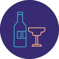 Alcohol Line Two Color Circle Icon vector