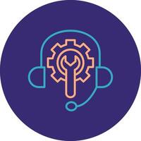 Tech Support Line Two Color Circle Icon vector