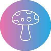 Mushroom Line Gradient Circle Icon vector