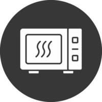 Microwave Glyph Inverted Icon vector