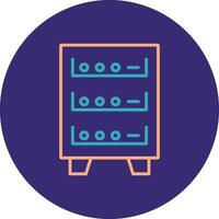 Server Cabinet Line Two Color Circle Icon vector