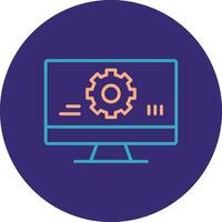 Monitoring Software Line Two Color Circle Icon vector