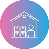 Warehouse Manager Line Gradient Circle Icon vector