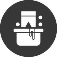 Washing Clothes Glyph Inverted Icon vector