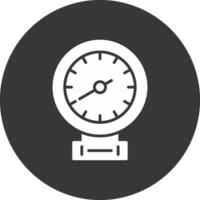 Pressure Gauge Glyph Inverted Icon vector