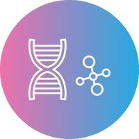 Dna Line Gradient Circle Icon vector