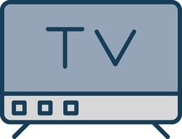 Tv Line Filled Grey Icon vector