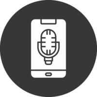 Phone Glyph Inverted Icon vector