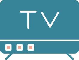 Tv Glyph Two Color Icon vector
