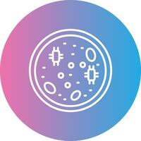 Petri Dish Line Gradient Circle Icon vector