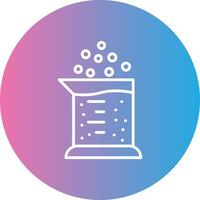 Beaker Line Gradient Circle Icon vector