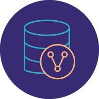 Database Sharing Line Two Color Circle Icon vector