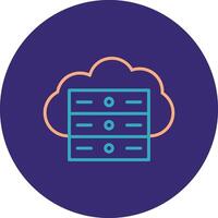 Cloud Server Line Two Color Circle Icon vector