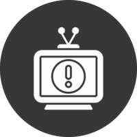 icono de glifo de televisión invertido vector