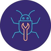 Bug Fixing Line Two Color Circle Icon vector