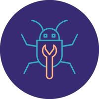 Bug Fixing Line Two Color Circle Icon vector