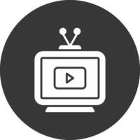 Television Glyph Inverted Icon vector