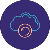 Backup Line Two Color Circle Icon vector