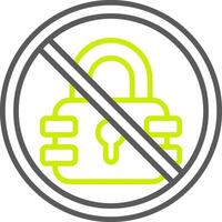 Prohibited Sign Line Two Color Icon vector