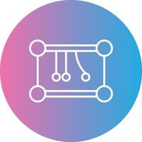 Newtons Cradle Line Gradient Circle Icon vector