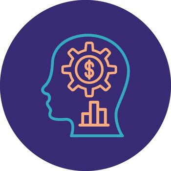 Mind system Line Two Color Circle Icon vector