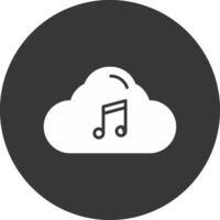 Cloud Glyph Inverted Icon vector