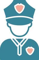 Police Man Glyph Two Color Icon vector