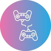 Player Versus Player Line Gradient Circle Icon vector