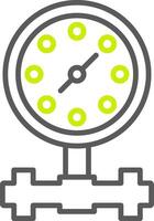 Pressure Gauge Line Two Color Icon vector