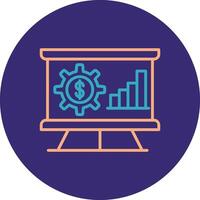 Money Analytics Line Two Color Circle Icon vector